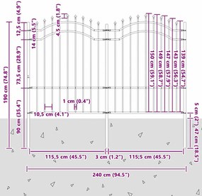 vidaXL Φράχτης Κήπου Woerden Λευκό 240 x 190 cm
