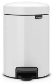 Κάδος με πεντάλ Brabantia NewIcon, 3 l, Εύκολο κλείσιμο, Αντιολισθητική βάση, Λευκό