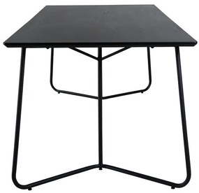 Τραπέζι Dallas 1721, Μαύρο, 75x90x190cm, Φυσικό ξύλο καπλαμά, Ινοσανίδες μέσης πυκνότητας, Μέταλλο | Epipla1.gr