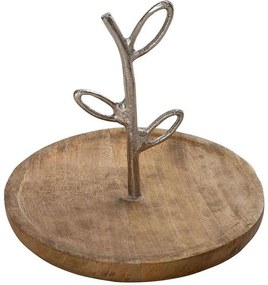 Διακοσμητική Πιατέλα FRI101K2 25x25x21cm Brown-Silver Espiel Metal,Wood
