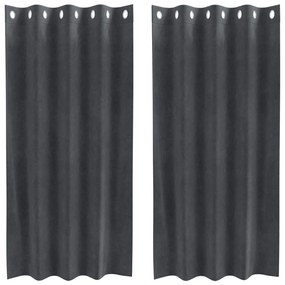 vidaXL Κουρτίνες με κουρτίνες 2 pcs Ανοιχτό γκρι 140 x 175 cm Βελούδο