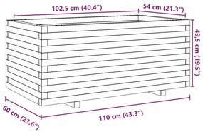 ΖΑΡΝΤΙΝΙΕΡΑ ΚΗΠΟΥ ΛΕΥΚΗ 110X60X49,5 ΕΚ. ΑΠΟ ΜΑΣΙΦ ΞΥΛΟ ΠΕΥΚΟΥ 3282570