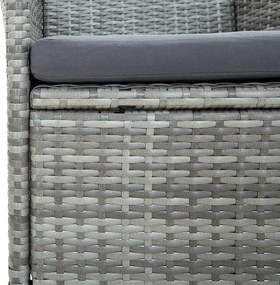 vidaXL Σετ Τραπεζαρίας Κήπου 13 τεμ. Γκρι με Μαξιλάρια