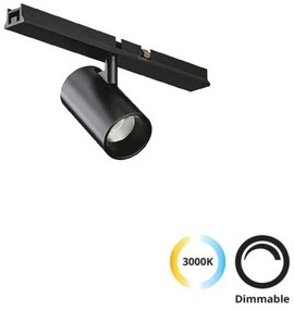 Σποτ Φωτιστικό Μαγνητικής Ράγας LED 5W 3000K Μαύρο 4288800 Slim Magnetic Viokef 4288800 Μαύρο