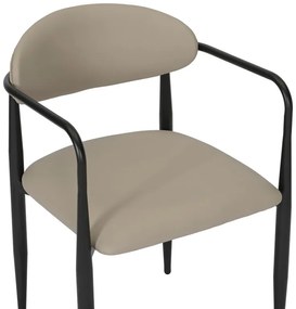 Πολυθρόνα Kalone pakoworld pu σε γκρι-μπεζ απόχρωση 56x55x78εκ