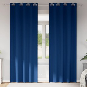 vidaXL Κουρτίνες 2 pcs Σκούρο Μπλε 225 x 140 εκ. Πολυεστέρας