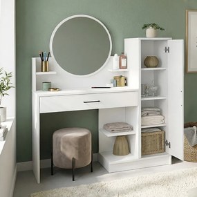 Τουαλέτα με καθρέπτη Andera Megapap χρώμα λευκό 123,9x35x144,4εκ.