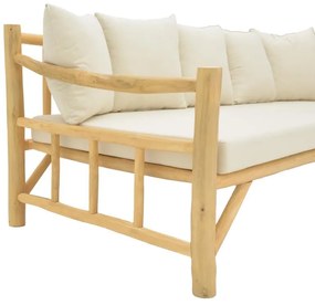 Καναπές Roziana φυσικό teak ξύλο 210x100x80εκ