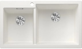 Blanco Pleon 9 Δ White SILGRANIT™ PuraDur™ Γρανιτένιος Νεροχύτης Ένθετος με 2 Γούρνες 86x50cm