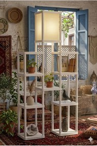 Stewehome ς φωτιστικός δαπέδου με ράφι Λευκό