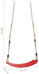 vidaXL Παιδική Κούνια Κόκκινη