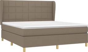 vidaXL Κρεβάτι Boxspring με Στρώμα Taupe 180x200 εκ. Υφασμάτινο