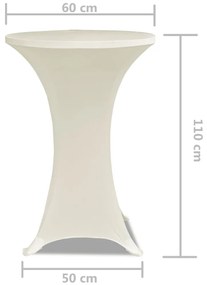 Κάλυμμα Τραπεζιού Ελαστικό 2 τεμ. Κρεμ Ø 60 εκ.