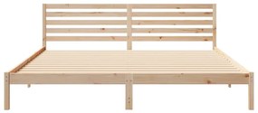 vidaXL Σκελετός Κρεβατιού Καφέ 200 x 210 cm Μασίφ ξύλο πεύκου