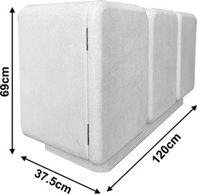 Μπουφές Kooldio pakoworld mdf λευκό 120x37.5x69εκ