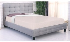 Κρεβάτι Διπλό FIDEL Ύφασμα Γκρι Ανοικτό 168x215x107(Στρώμα 160x200)cm