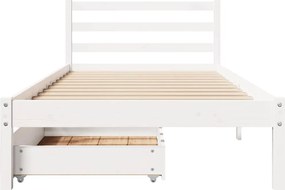 vidaXL Σκελετός Κρεβατιού Χωρίς Στρώμα Λευκό 100x200 εκ. Μασίφ Πεύκο