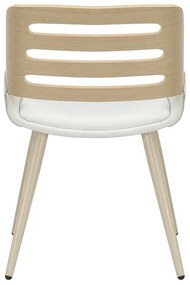 Καρέκλα Brody pu λευκό- πόδι φυσικό 51x55x76 εκ.