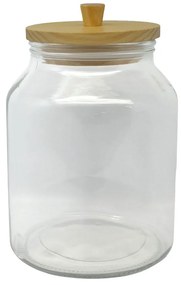 Βάζο Αποθήκευσης 838417 2,9lt Natural-Clear Ankor Ξύλο,Γυαλί