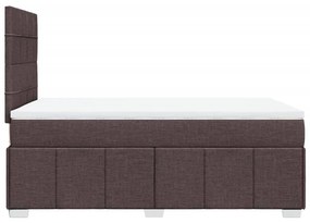 Κρεβάτι Boxspring με Στρώμα Σκούρο Καφέ 120x190 εκ Υφασμάτινο 3293910