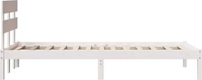 vidaXL Σκελετός Κρεβατιού Λευκό 75 x 190 cm Μασίφ ξύλο πεύκου