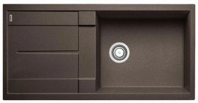 Blanco Metra XL 6 S Coffee SILGRANIT™ PuraDur™ Γρανιτένιος Νεροχύτης Ένθετος Αντιστρεφόμενος με 1 Γούρνα και Ποδιά 100x50cm