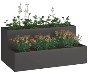 vidaXL Γλάστρα Κήπου Μαύρο 100 x 60 x 45 εκ Ατσάλι