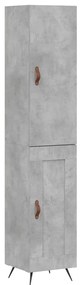 vidaXL Ντουλάπι Γκρι Σκυροδέματος 34,5x34x180 εκ. Επεξεργασμένο Ξύλο