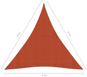 Πανί Σκίασης Τερακότα 4 x 4 x 4 μ. από HDPE 160 γρ./μ² - Καφέ