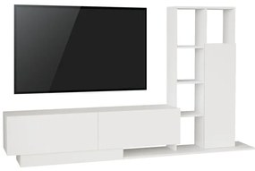 Σύνθετο σαλονιού Damon pakoworld σε λευκή απόχρωση 140x29.5x39.5εκ (1 τεμάχια)