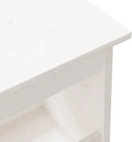 vidaXL Παγκάκι Χολ Λευκό 100 x 28 x 45 εκ. από Μασίφ Ξύλο Πεύκου