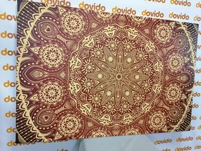 Εικόνα διακοσμητικό Mandala με δαντέλα σε μπορντώ χρώμα - 90x60