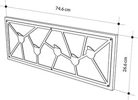 Κρεμάστρα τοίχου Trace Megapap χρώμα λευκό 74,6x1,8x26,6εκ.