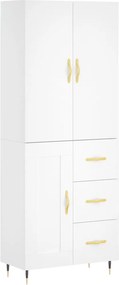 vidaXL Ντουλάπι Λευκό 69,5x34x180 εκ. από Επεξεργασμένο Ξύλο