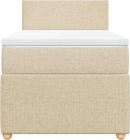 vidaXL Κρεβάτι Boxspring με Στρώμα Κρεμ 100 x 200 εκ. Υφασμάτινο