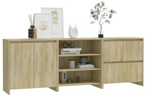 vidaXL Μπουφές 3 τεμαχίων Sonoma Δρυς από Επεξεργασμένο Ξύλο