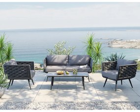 Καναπές (Σετ 4) Rimini Μεταλλικό Γκρι 156*75*68εκ. - Γκρι