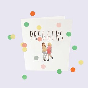 Ευχετήρια Κάρτα Κονφετί Preggers GL-BC-17 10x9cm Multi The Gift Label