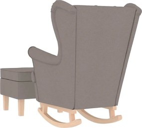 vidaXL Πολυθρόνα Κουνιστή Taupe Υφασμάτινη με Υποπόδιο