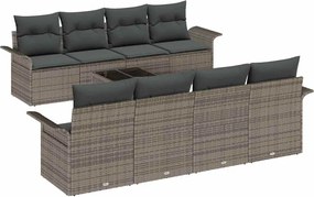 vidaXL Σετ Καναπέ Κήπου 9 pcs Γκρι 55 x 55 x 37 εκ συνθετικό ρατάν