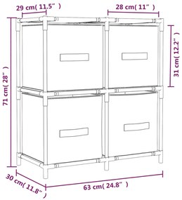 ΝΤΟΥΛΑΠΙ ΜΕ 4 ΥΦΑΣΜΑΤΙΝΑ ΚΑΛΑΘΙΑ ΓΚΡΙ 63X30X71 ΕΚ. ΑΠΟ ΑΤΣΑΛΙ 337255