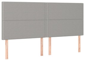 vidaXL Κρεβάτι Boxspring με Στρώμα &amp; LED Αν.Γκρι 180x200εκ. Υφασμάτινο