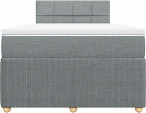 vidaXL Κρεβάτι Boxspring με Στρώμα Ανοιχτό Γκρι 120x200 εκ. Υφασμάτινο