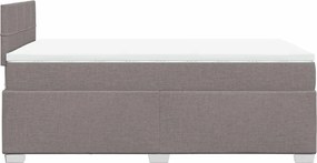 vidaXL Κρεβάτι Boxspring με Στρώμα Taupe 120x190 εκ. Υφασμάτινο