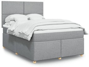 ΚΡΕΒΑΤΙ BOXSPRING ΜΕ ΣΤΡΩΜΑ ΑΝΟΙΧΤΟ ΓΚΡΙ 140X200 ΕΚ. ΥΦΑΣΜΑΤΙΝΟ 3293596