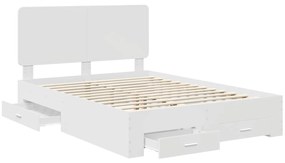 vidaXL Σκελετός Κρεβατιού Λευκό 140 x 190 cm Επεξεργασμένο ξύλο