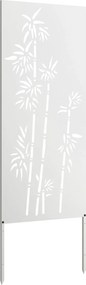 vidaXL Οθόνη Ιδιωτικότητας Κήπου Floral Λευκό 50 x 140 εκ