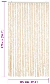 vidaXL Σήτα Εντόμων Μπεζ / Λευκό 100 x 220 εκ. από Σενίλ