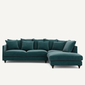 Γωνιακός καναπές-κρεβάτι με βελούδο, Lazare