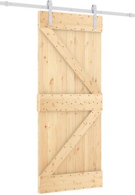 vidaXL Συρόμενη Πόρτα Φυσικό και Λευκό 85 x 210 cm